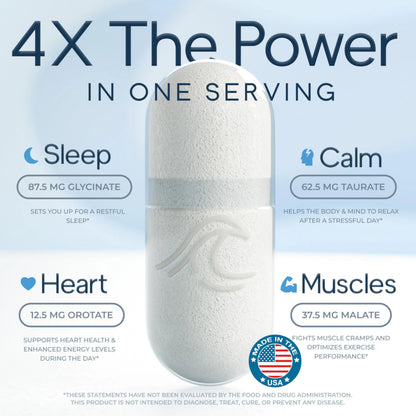 Natural Flow 4X Magnesium Supplement, Magnesium Glycinate, Taurate, Malate, Orotate Complex, Calm Sleep and Cramp Support Blend, No Mag Citrate or Oxide, 120 Capsules Natural Flow Supplements buy supplements Au