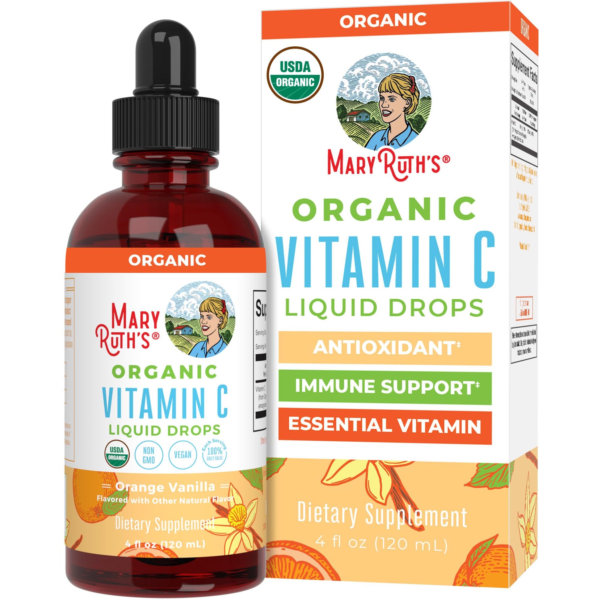 MaryRuth Organics Organic Vitamin C Supplement | Liquid Vitamin C Liquid Drops for Adults & Kids | Immune Support Supplement for Overall Health | Vegan | Non-GMO | Gluten Free | 4 Fl Oz MARYRUTH'SBuy Supplements Australia