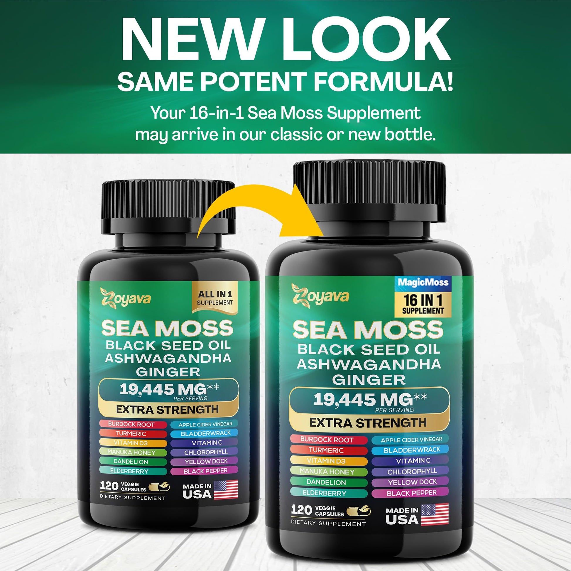 Zoyava Sea Moss 7000mg Black Seed Oil 4000mg Ashwagandha 2000mg Turmeric Zoyava