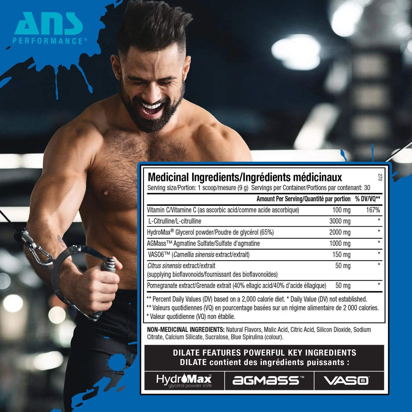 ANS Performance Dilate Pump PreWorkout Powder - Dietary Supplement - Maximizes ANS Performance