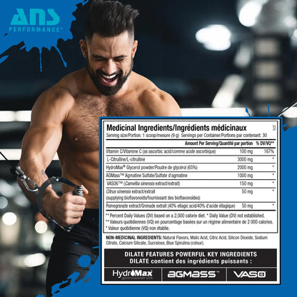 ANS Performance Dilate Pump PreWorkout Powder - Dietary Supplement - Maximizes ANS Performance
