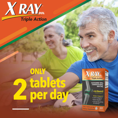 X Ray Dol Triple Action Joint Health Supplement, with 5X Vitamin D, Glucosamine 1500mg X Ray Dol