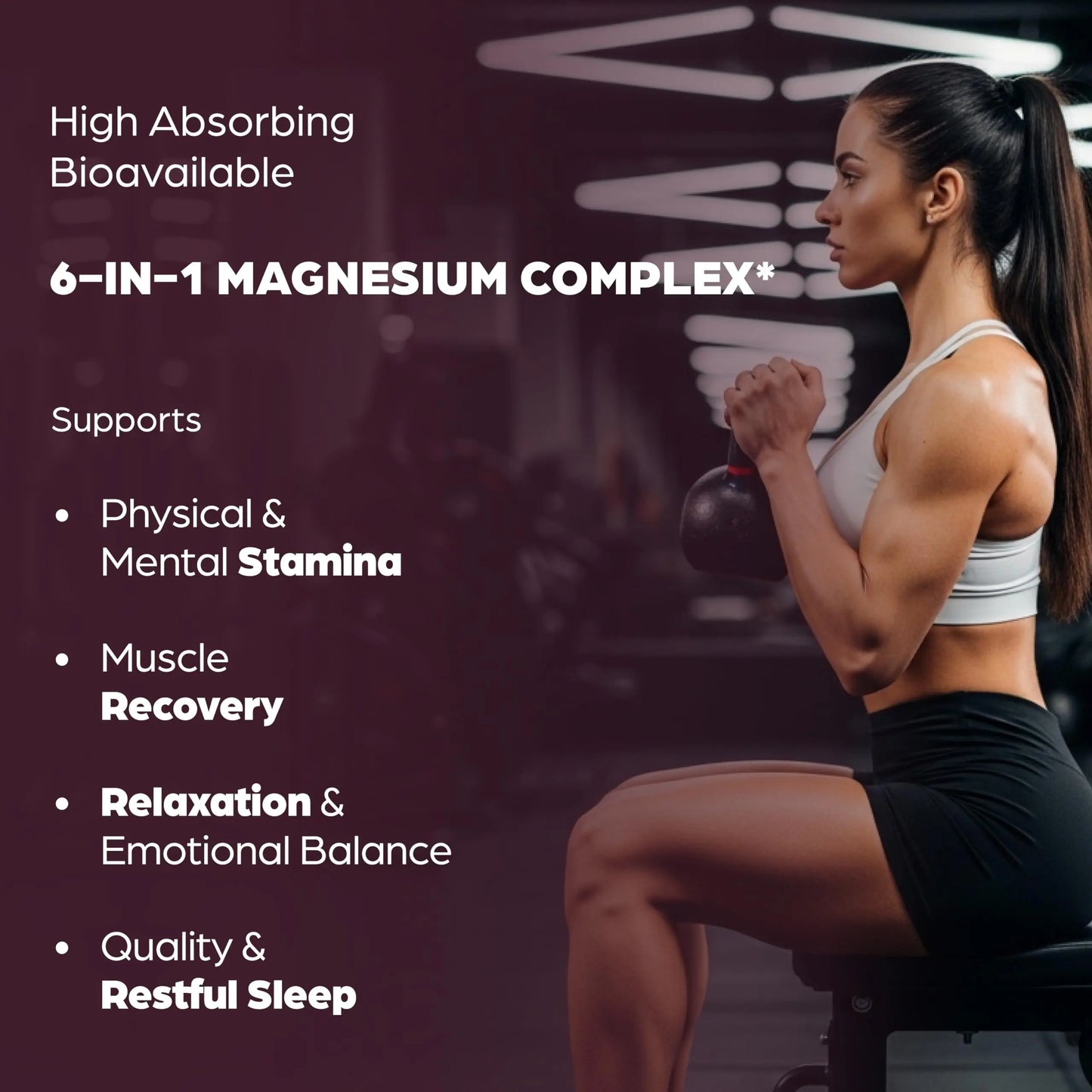Complete Magnesium Complex 500mg for Women & Men | 120 Capsules | 6 in 1 Mag Supplement with Zinc | Quality Sleep & Muscle Health | Glycinate, Citrate SANDHUHERBALS