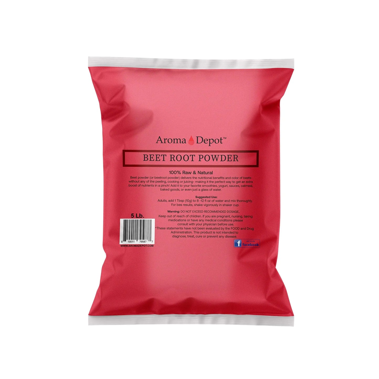 Beet Root Powder 5 lb. by Aroma Depot Raw & Non-GMO I Vegan & Gluten Free I Nitric Oxide Aroma Depot