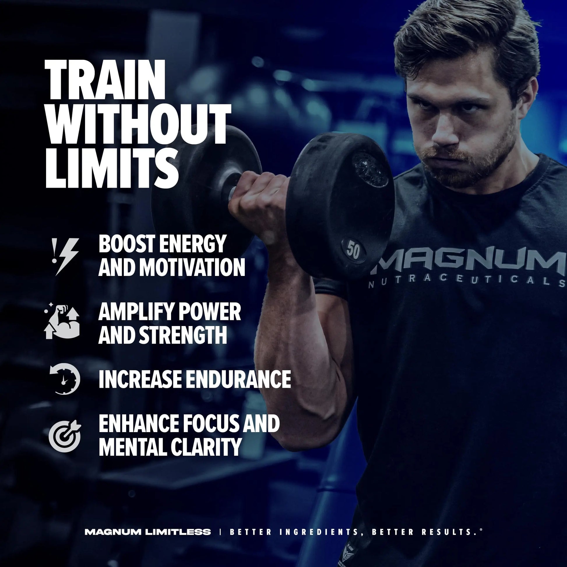 LIMITLESS Magnum 504g - Muscle Workout Powder, Sport Pre Workout for Men and Women LIMITLESS