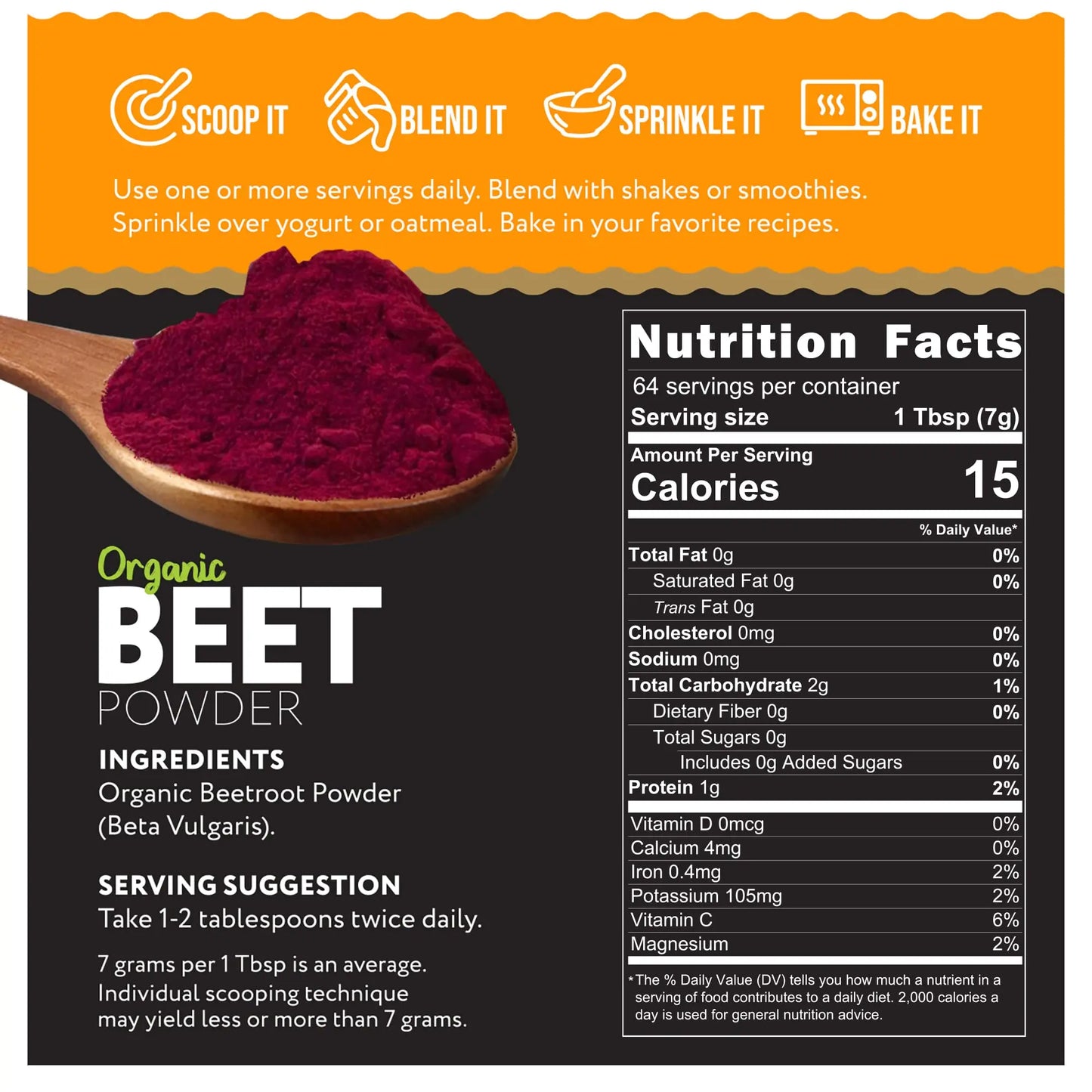 Ganic Food Organic Beetroot Powder, 16 Ounces Ganic Food
