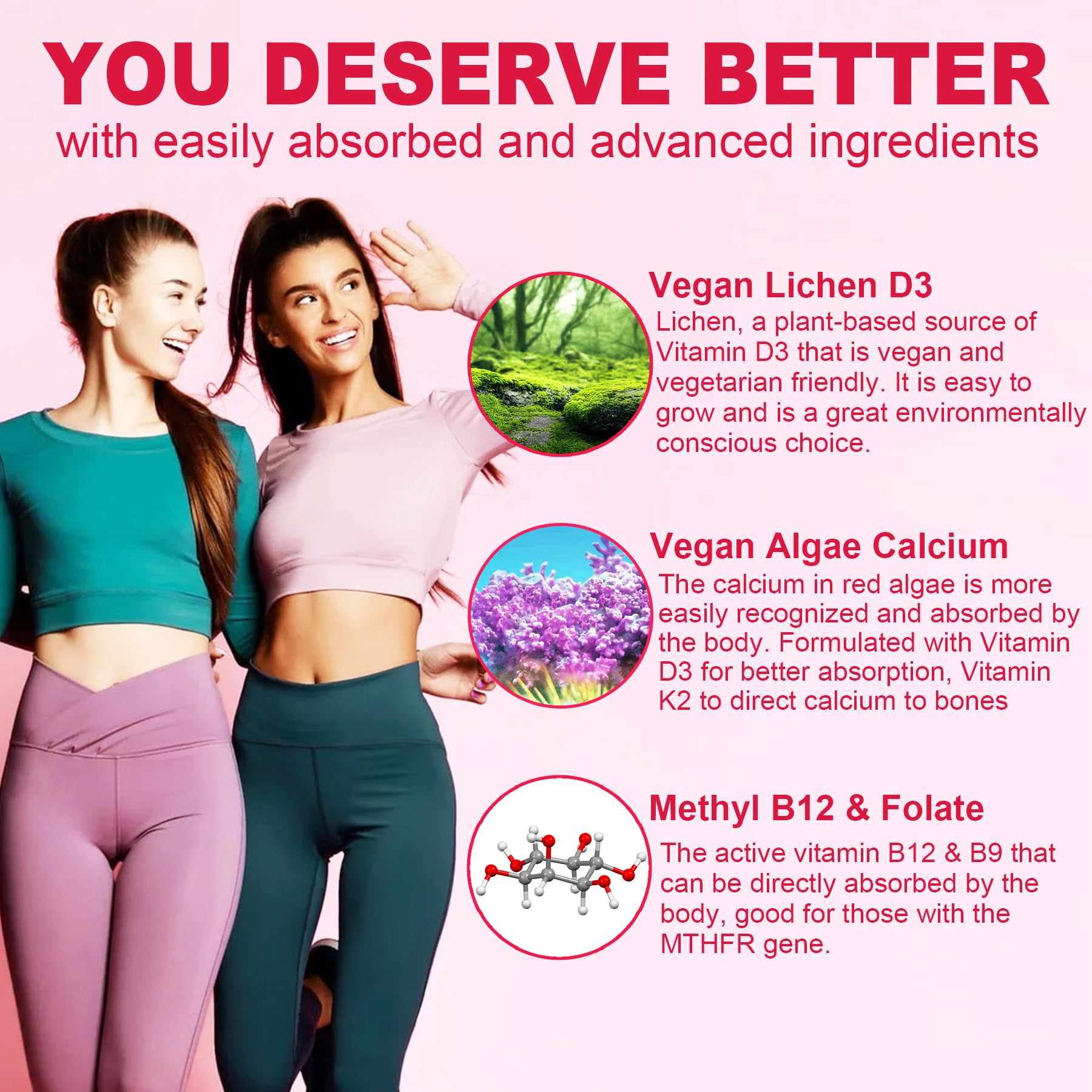 Methylated Multivitamin for Women Gummies, Calcium, D3 K2, Methylfolate & B12, Inositol, Daily Vitamin A C E, B Complex, Biotin, Zinc NextdiaBuy Supplements Australia