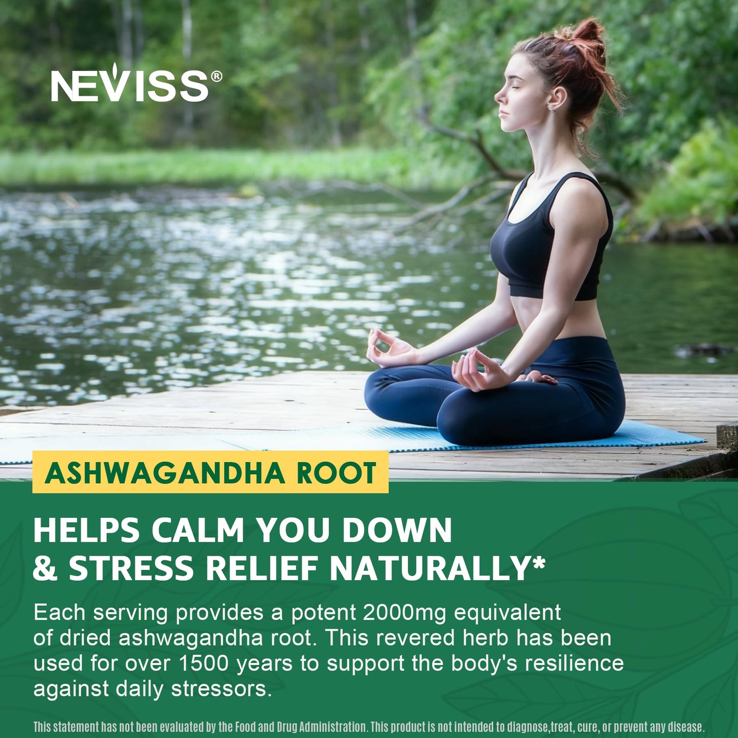 NEVISS Ashwagandha Gummies 2000mg, Feel Refreshed, Plus Proprietary Blend with L-Theanine, 5-HTP, Lemon Balm, Magnesium for Calm, Zzzs & Relaxation Support, 120 Count NEVISSBuy Supplements Australia