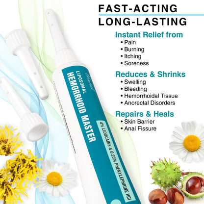 Ebanel 4% Lidocaine Hemorrhoid Treatment Ointment with Phenylephrine, Witch Hazel, Vitamin B6, Zinc Oxide, Frankincense, External and Internal Hemorrhoids Treatment Burn Itch Pain Relief Anal Cream Ebanel buy supplements Au