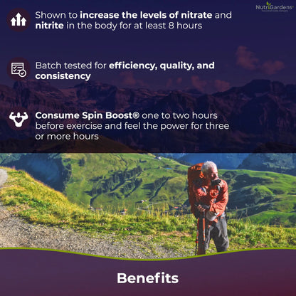 Nutrigardens Spin Boost Nitric Oxide Red Spinach Nitrate Pre-Workout Powder Concentrated Nutrigardens