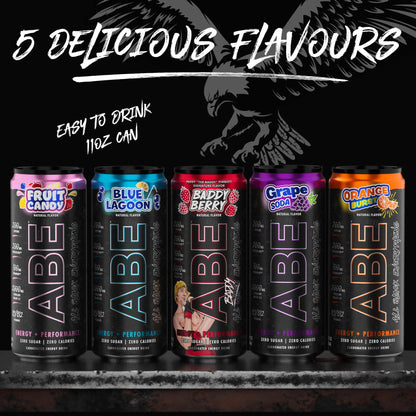 ABE Energy + Performance Sugar Free Energy Drink - All Black Everything Drink ABE all black everything