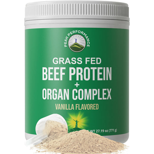 Grass Fed Beef Protein Powder + Organ Complex. Lactose Free Great Tasting Beef Protein Isolate. Animal Based Non Dairy No Whey Paleo Carnivore Supplement for Muscle Building. Vanilla Flavor Peak PerformanceBuy Supplements Australia