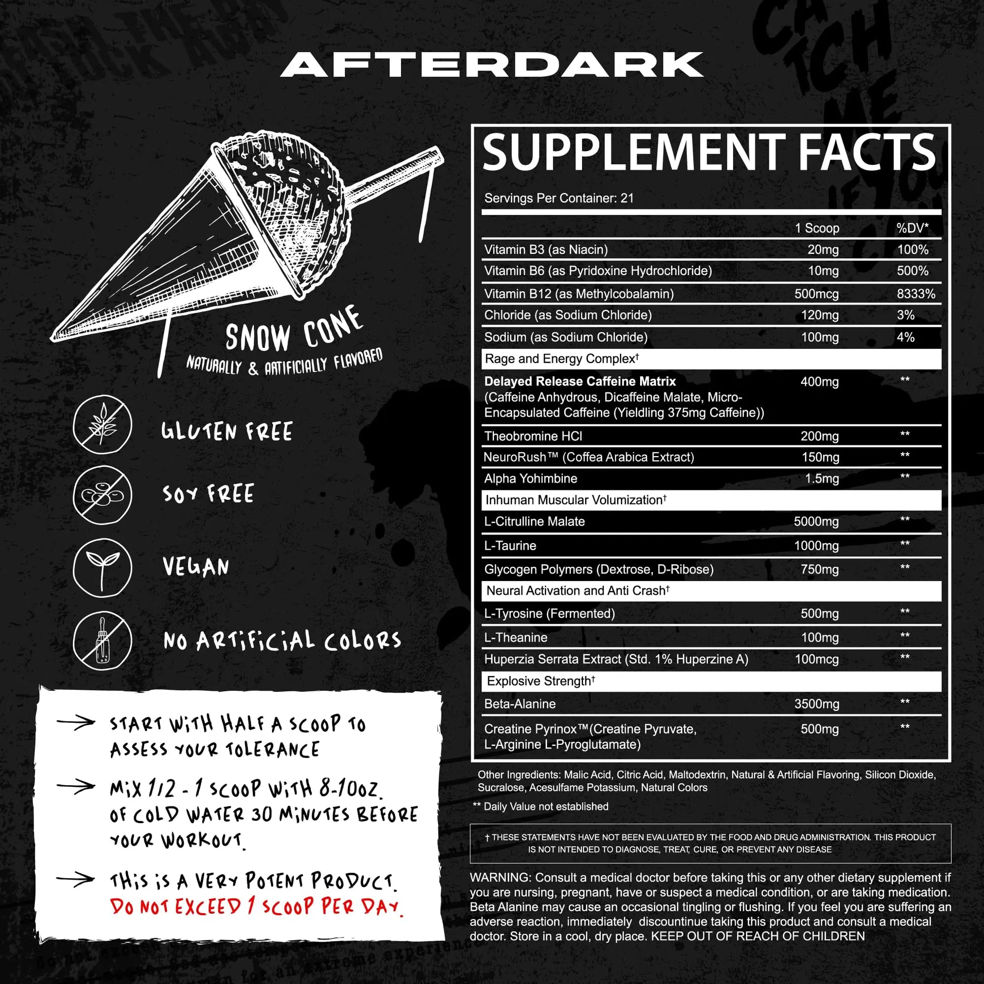 AFTERDARK INHUMAN Pre-Workout Powder, Enhanced Mind-Muscle Connection AFTERDARK