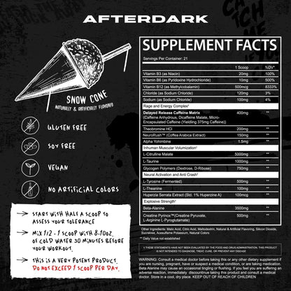 AFTERDARK INHUMAN Pre-Workout Powder, Enhanced Mind-Muscle Connection AFTERDARK