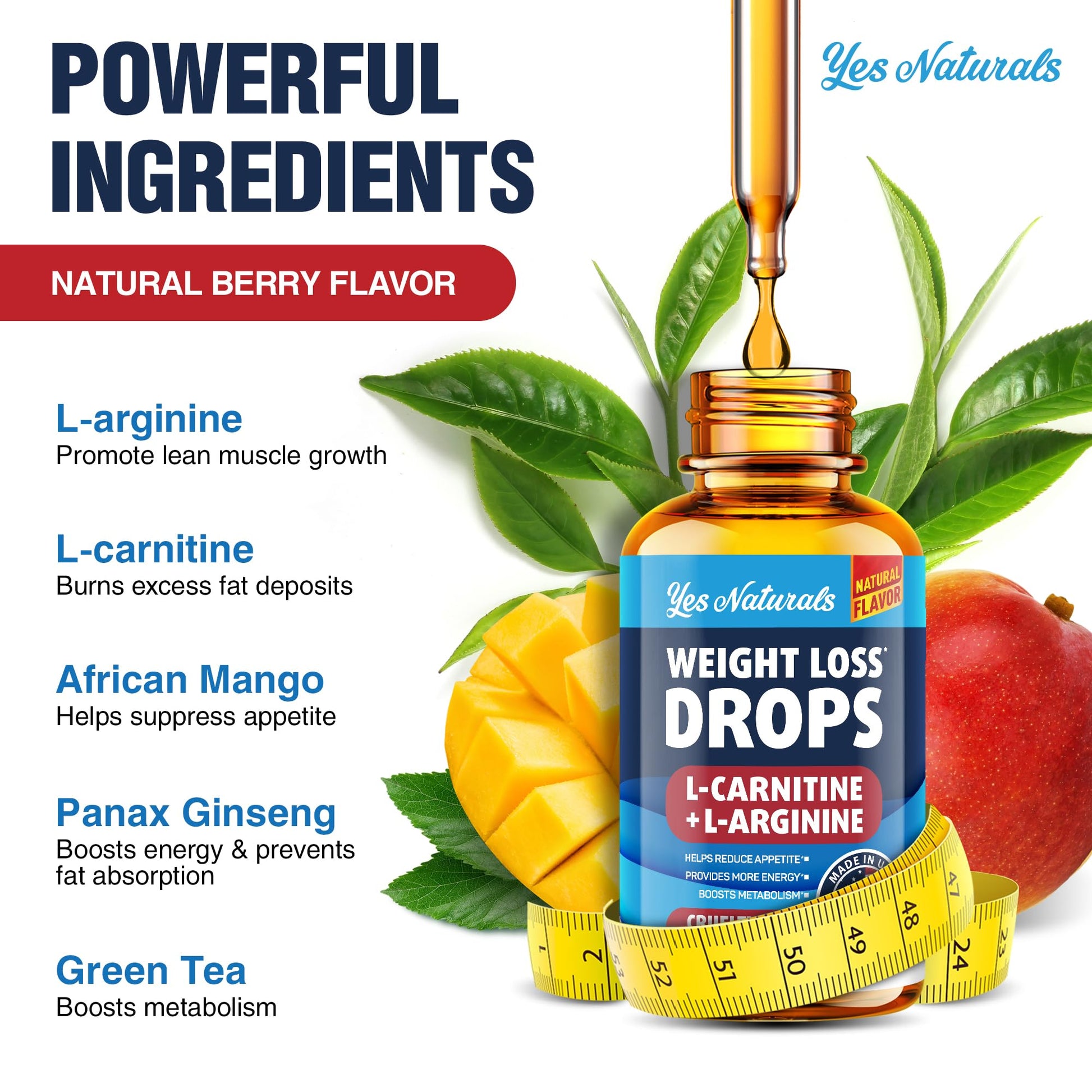 YES NATURALS! Weight Loss Drops - Natural Metabolism Booster & Appetite YES NATURALS!