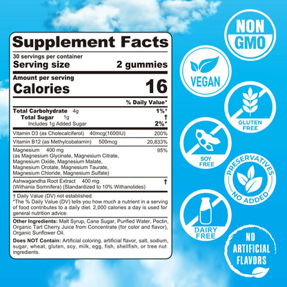Magnesium Complex Gummies 400mg | as 8 Forms of Magnesium Glycinate, Malate, Citrate, Taurate, Oxide & More | w/Ashwagandha Extract, D3 & B12 Supports for Calm, Zzz, Mood, Muscle Cramp - Vegan 120Cts EnvyCure buy supplements Au