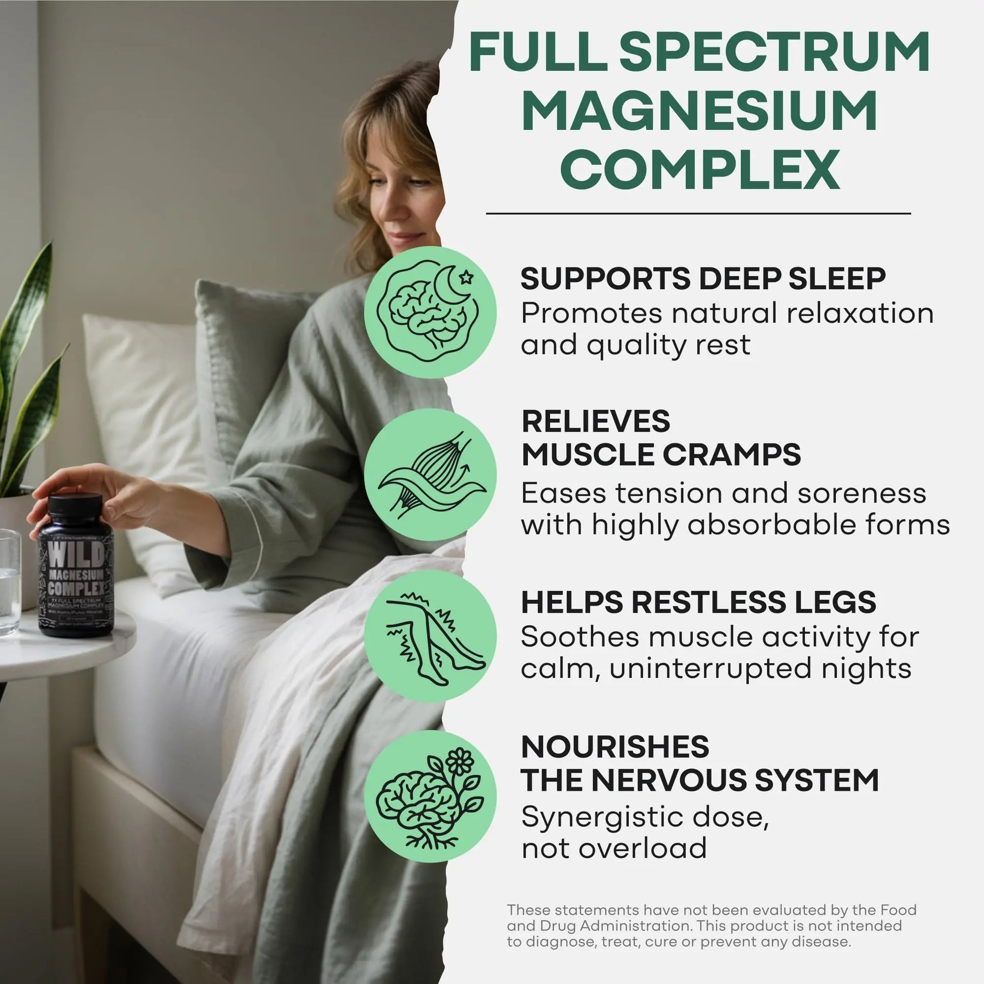 Wild Foods Magnesium Complex Supplement with 7X Forms, 90 Capsules | High Absorption, Full Spectrum, Easy Digestion | 500mg Glycinate, Bisglycinate, Malate, Orotate, Citrate, Taurate Wild Foods buy supplements Au