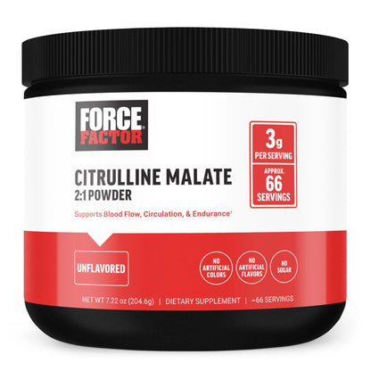 FORCE FACTOR Citrulline Malate 2:1, L Citrulline Supplement for Men to Boost Nitric Oxide Force Factor