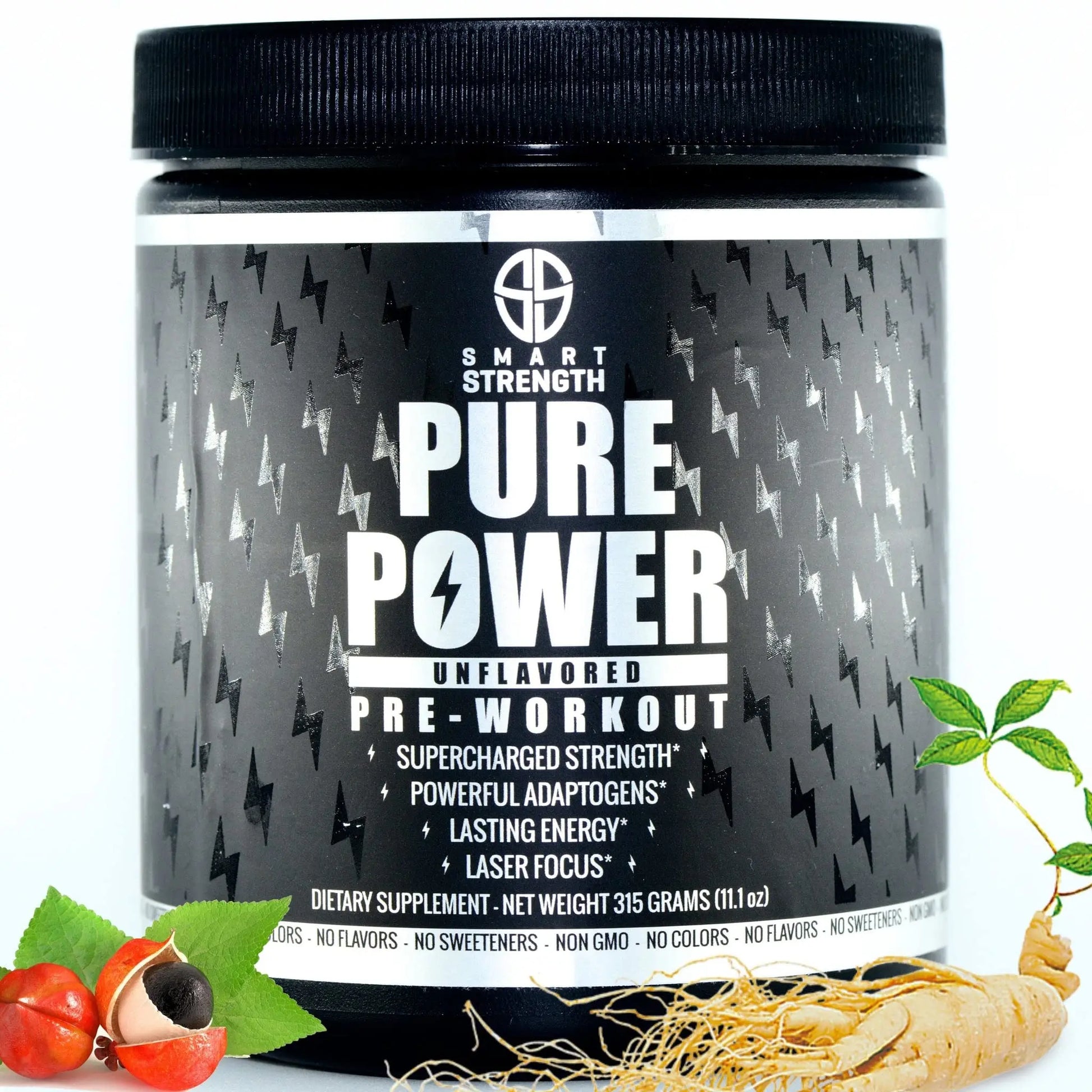 Pre Workout, Best All Natural PreWorkout Supplement. Pure Power, Healthy Pump, Clean SMART STRENGTH