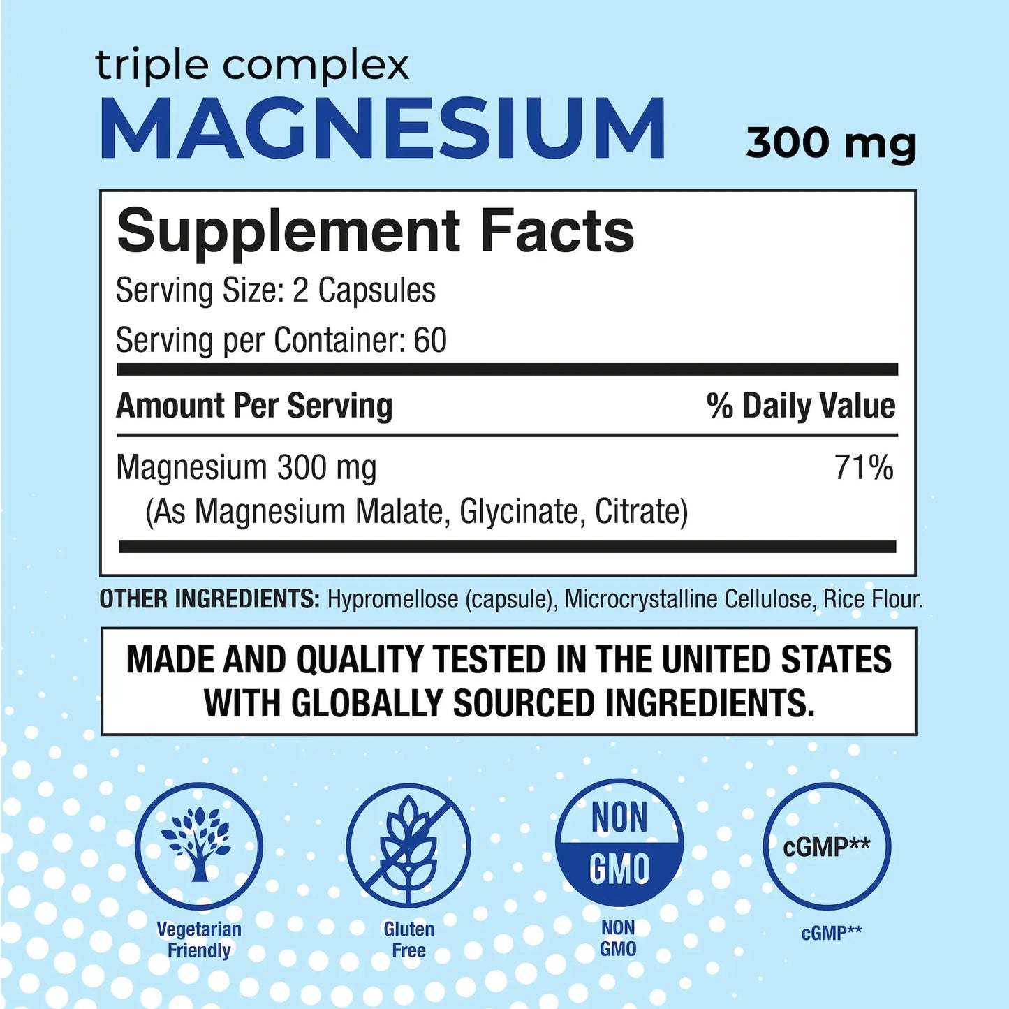 Puregen Labs Triple Magnesium Complex 300mg of Magnesium Glycinate, Malate, & Citrate P Puregen Labs