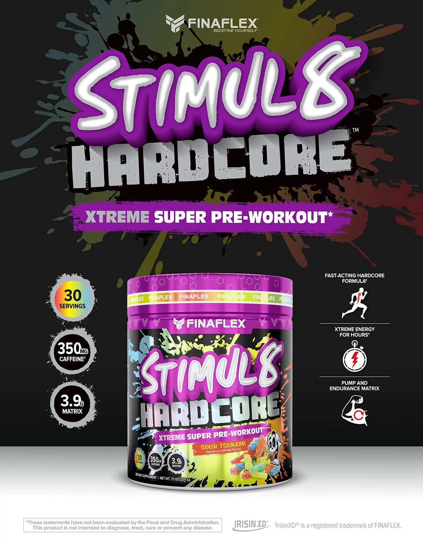 FINAFLEX STIMUL8 Hardcore, Grape Escape - Extreme Energy, Strength & Endurance FINAFLEX