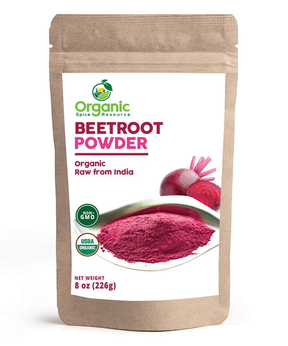 Organic Beet Root Powder | 8 oz or 226g | USDA Organic Approved, Raw and Non GMO Organic Spice Resource