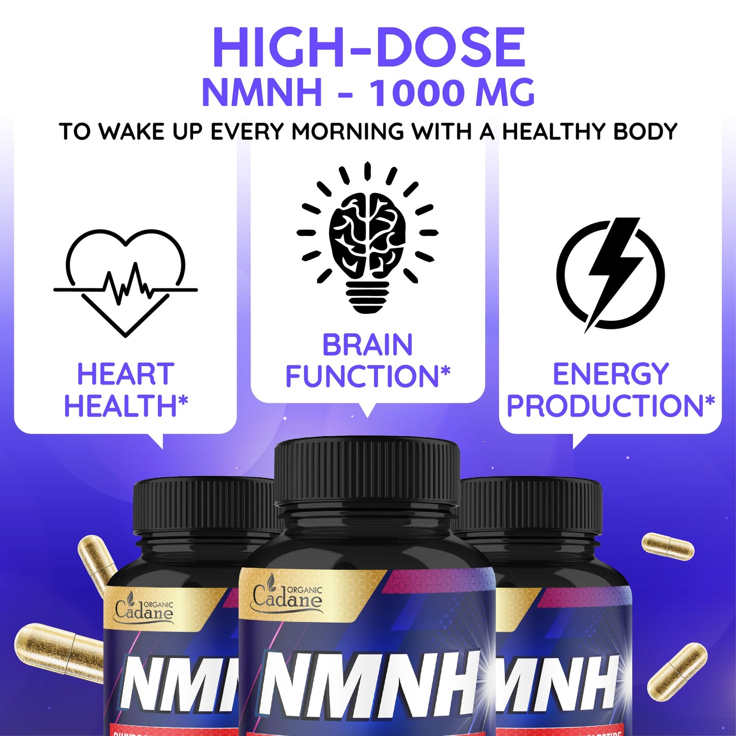 Cadane NMNH Supplement | Support Energy & Healthy Aging | Dihydronicotinamide Mononucleotide | Non-GMO – 60 Capsules – 30-Day Organic CadaneBuy Supplements Australia