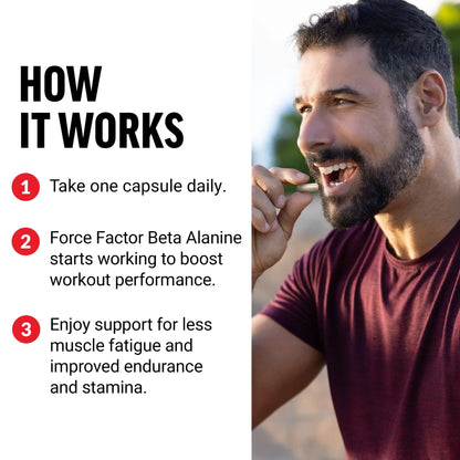 FORCE FACTOR Beta Alanine Capsules, Beta-Alanine Endurance Supplement to Boost Force Factor