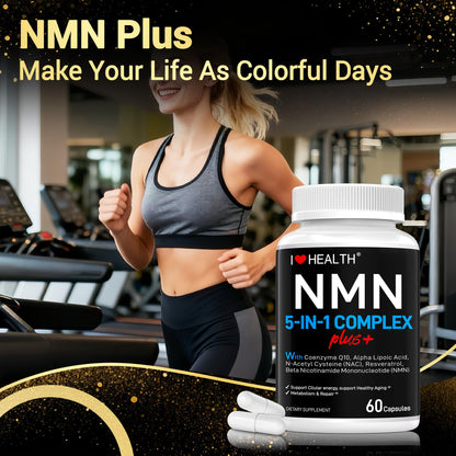 I LOVE HEALTH NMN Complex Plus+ for Women & Men with NAC, Alpha Lipoic Acid, CoQ10 & Resveratrol – 5-in-1 Cellular Energy & Healthy Aging Support – 60 Capsules, Non-GMO, Made in USA I LOVE HEALTHBuy Supplements Australia