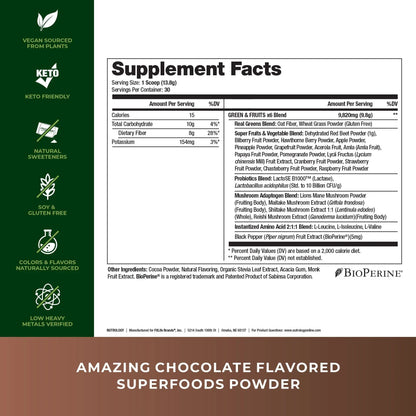 Nutrology Greens & Fruits Powder-Naturally Sourced Superfood, Chocolate (30 Servings) Beet Natural O2, Pre Workout Powder, Passion Fruit Flavor (30 Servings) Nutrology buy supplements Au