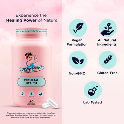Mighty Mother Conception Fertility Prenatal Vitamins with, Iron, Folic Acid, Zinc, Biotin, Vitamin C Mighty Mother