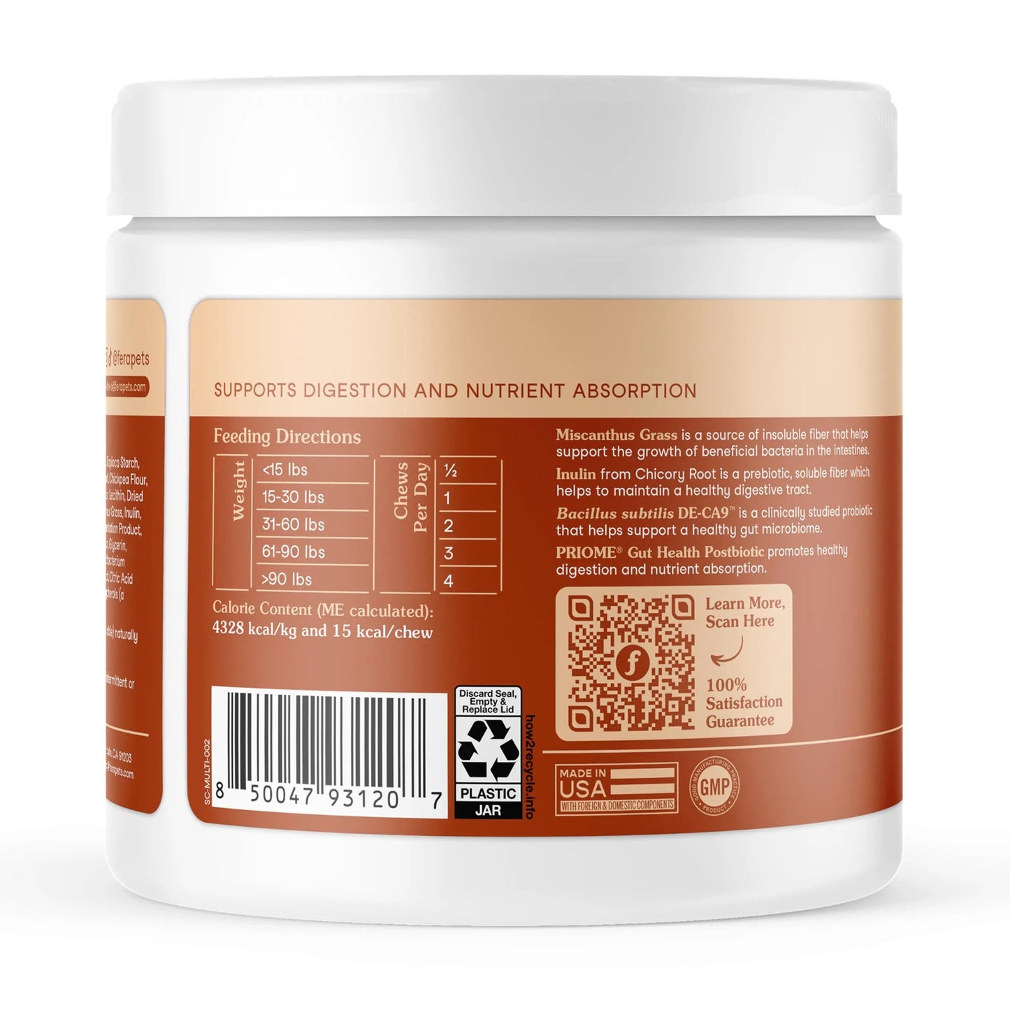 Fera Pets Probiotics for Dogs with Prebiotics and Postbiotics - Full Spectrum Gut Health Support - Promotes a Balanced Gut Microbiome - Boosts Immune Health - 30 Soft Chews Fera PetsBuy Supplements Australia