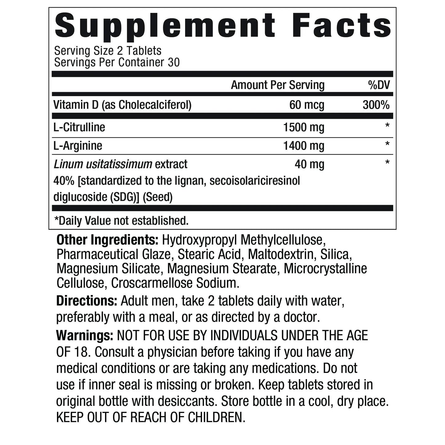 Ageless Male Performance Nitric Oxide Booster for Men - Promote Blood Circulation New Vitality