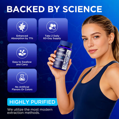 Oneoo NMNH Supplement with NAD Supplement Maximum Potency with Resveratrol & Pterostilbene, CoQ10 & Black Pepper, for Cellular Energy, Anti-Aging Support, Sirtuin Activation & Methylation Support, 120 OneooBuy Supplements Australia