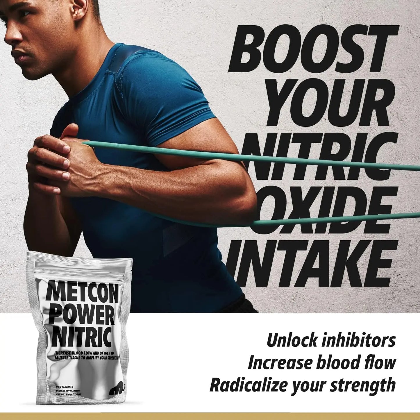 MetCon Power Pre-Pump Nitric Oxide Booster - Pre-Workout Supplement - Increase Blood MetCon