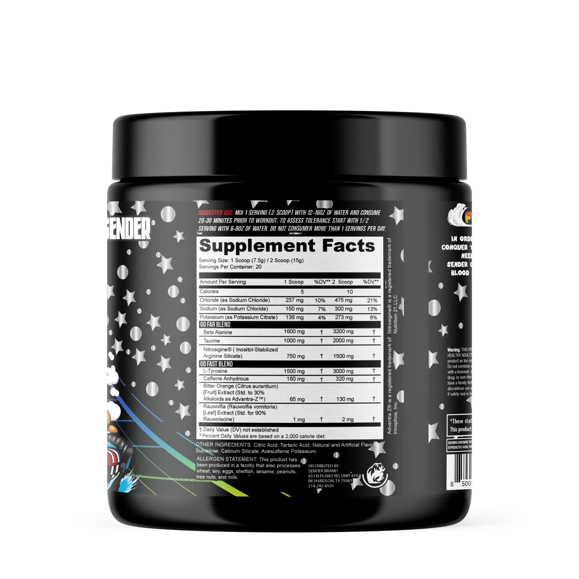 Sender Brand Clutch Hot Pursuit - High-Stim Pre-Workout Powerhouse with Beta Alanine Sender