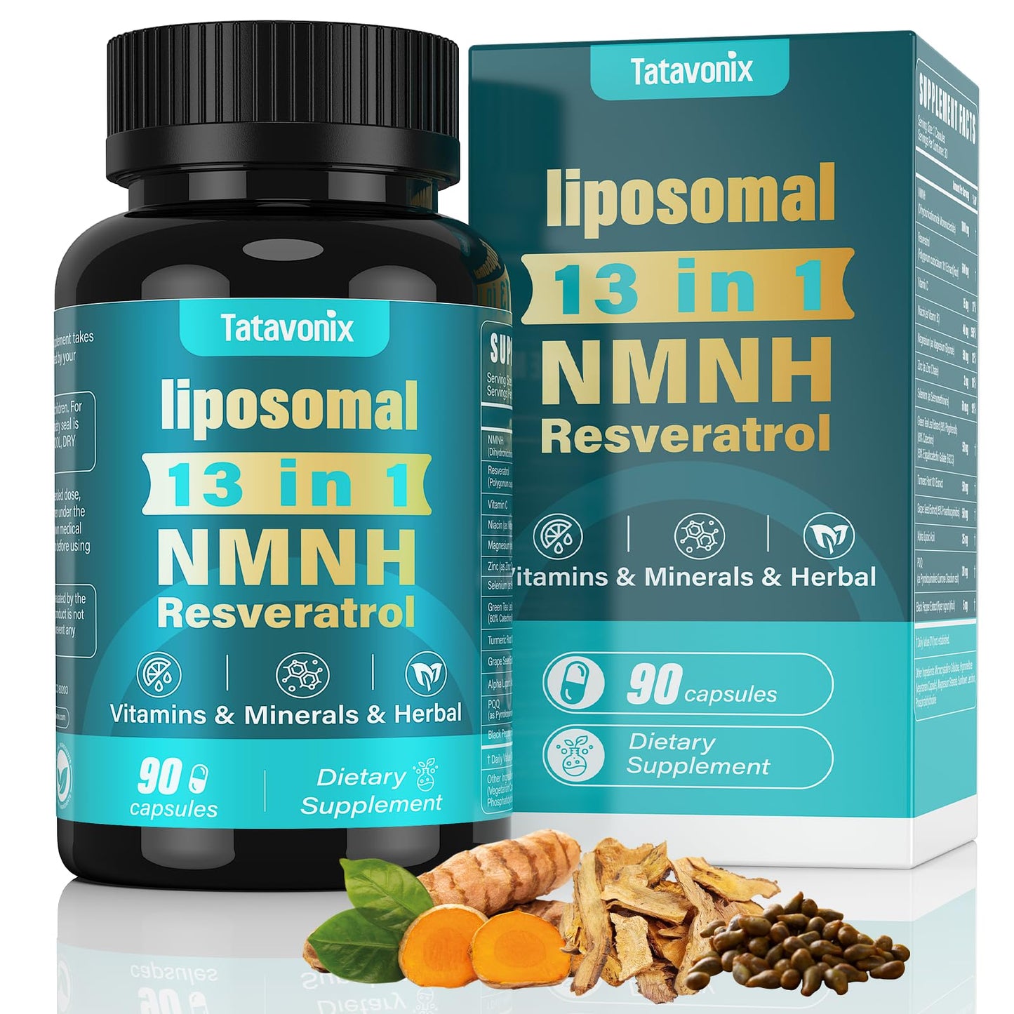 NMNH (Dihydronicotinamide Mononucleotide) 1000mg per Serving - NMN Alternative with Liposomal NAD+, Resveratrol & PQQ| Non-GMO, Gluten-Free | Supports Energy, Focus & Healthy Aging | 90 Capsules TatavonixBuy Supplements Australia