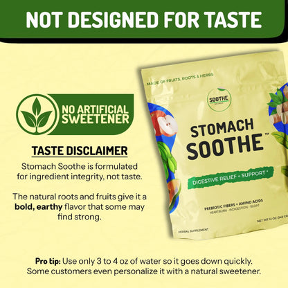 Stomach Soothe Soothe Naturals Acid Reflux Powder - L Glutamine for Gut Health, Acid Reflux Medicine, Leaky Gut Repair, Gut Lining Repair, Stomach Soothe