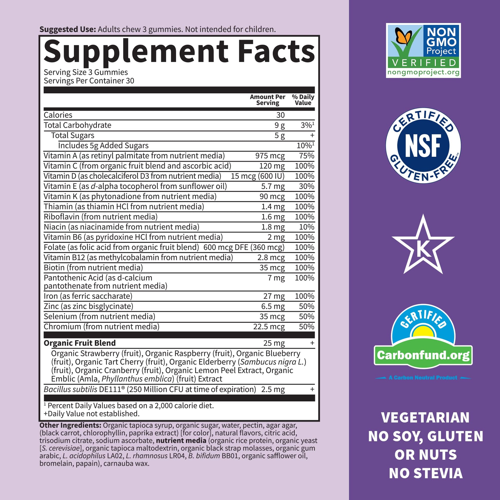 Garden of Life Prenatal Gummy Vitamins for Women with Iron:Folate,Biotin,D3&B12 Garden of Life