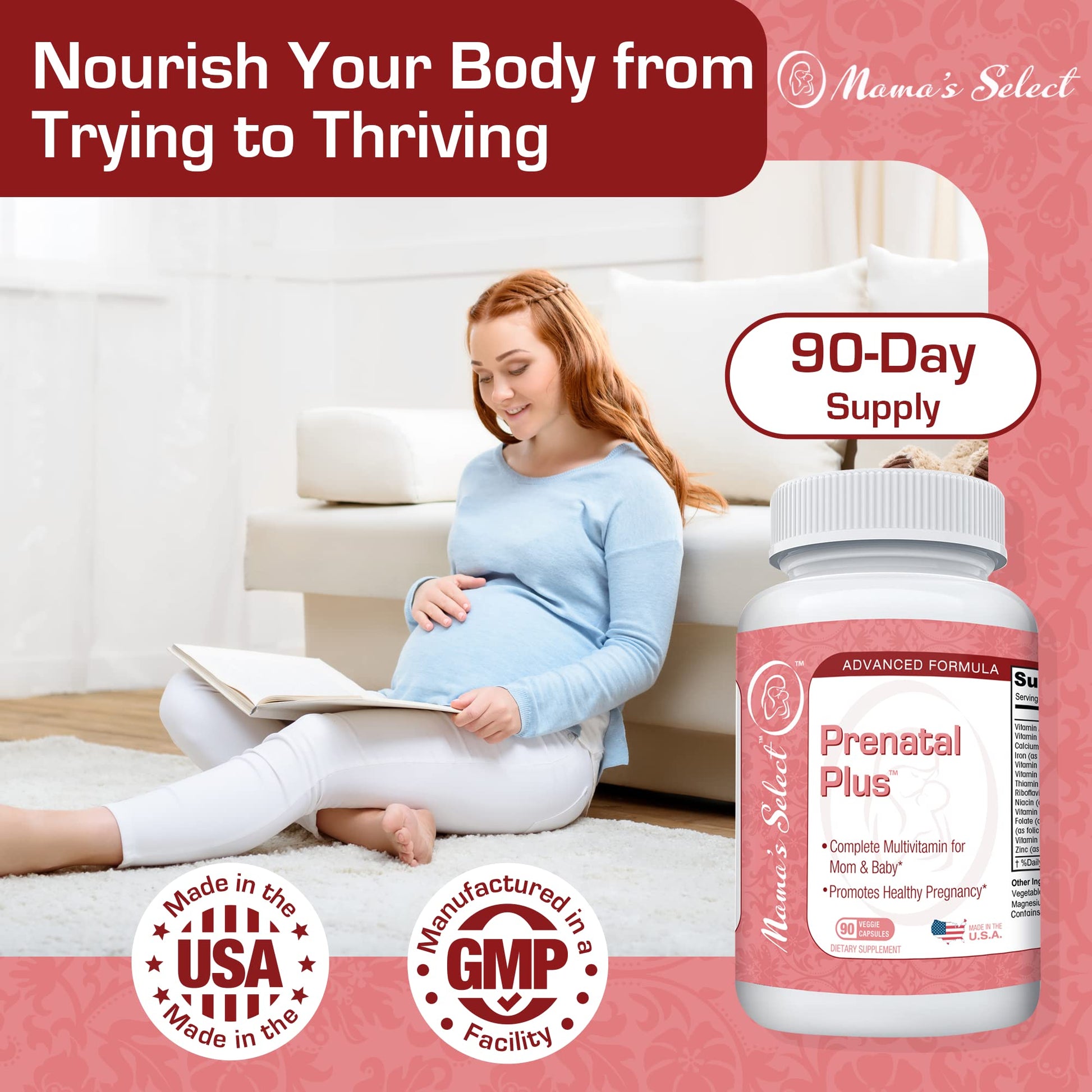 Mama’s Select Prenatal Plus, Natural Prenatal Vitamins for Women Mama's Select