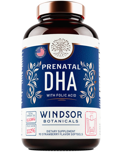 Prenatal Vitamins with DHA and Folic Acid - Fetal Development and Pregnancy Support WINDSOR BOTANICALS