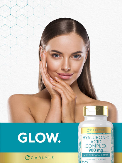 Carlyle Hyaluronic Acid Complex 900 mg | with Collagen and MSM | 90 Capsules | Non-GMO, Gluten Free Supplement Carlyle buy supplements Au