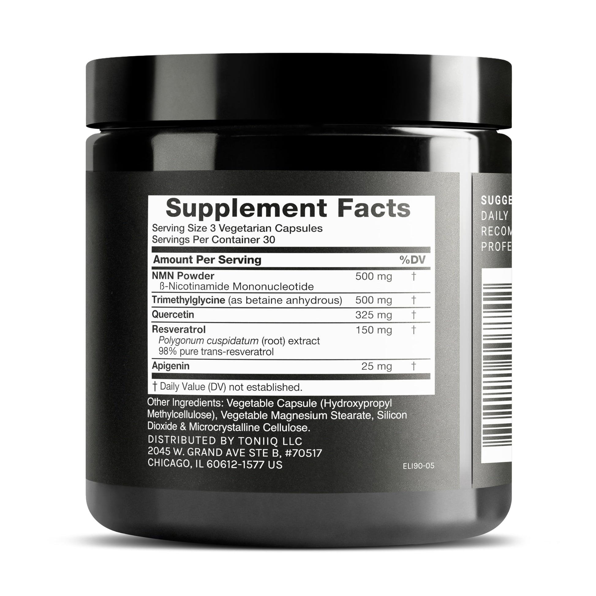 1500mg NMN Supplement with Resveratrol – High Potency Nicotinamide Mononucleotide 500mg with Trimethylglycine, Quercetin, Resveratrol & Apigenin – Pure NMN Capsules – Third-Party Tested – 30 Servings ToniiqBuy Supplements Australia