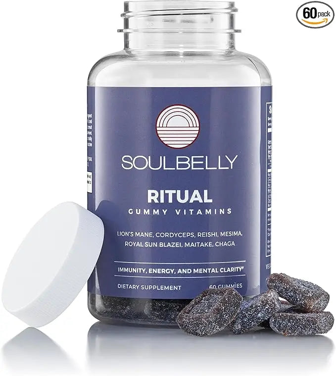 SOULBELLY Multi-Mushroom | Ritual Vitamin Gummies for Energy, Focus and Immune Balance | Vegan | Gluten-Free | Non-GMO | 60 Count SOULBELLY buy supplements Au