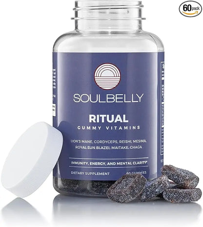 SOULBELLY Multi-Mushroom | Ritual Vitamin Gummies for Energy, Focus and Immune Balance | Vegan | Gluten-Free | Non-GMO | 60 Count SOULBELLY buy supplements Au