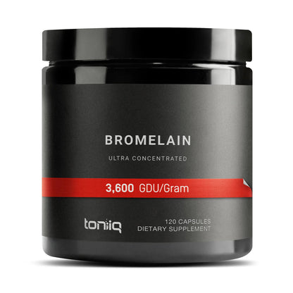 Ultra High Strength Bromelain 500mg - 3600 GDU/Gram - Highly Concentrated and Bioavailable - Third-Party Tested Formula - 120 Vegetarian Capsules - 120 Servings Per Container - Bromelain Supplement Toniiq buy supplements Au