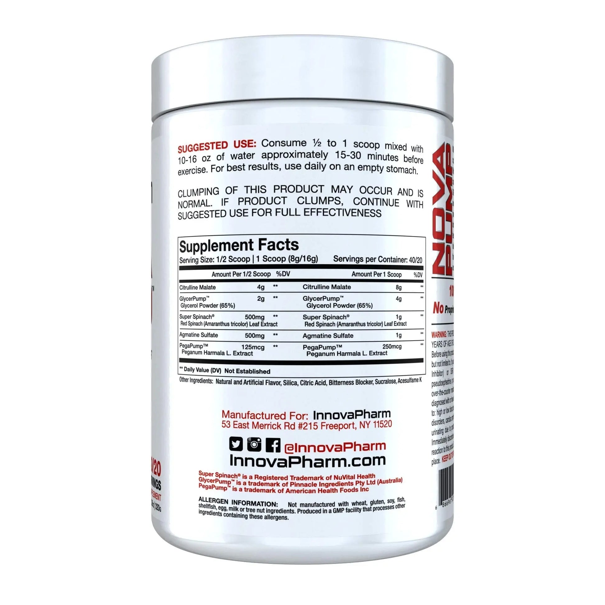 InnovaPharm NOVAPUMP (Pink Lemonade) - 11.2 Ounces InnovaPharm