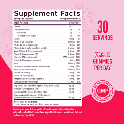 Menopause Support Gummies | Hormone Balance Relief for Hot Flashes, Night Sweats, Mood Swings SMNutrition