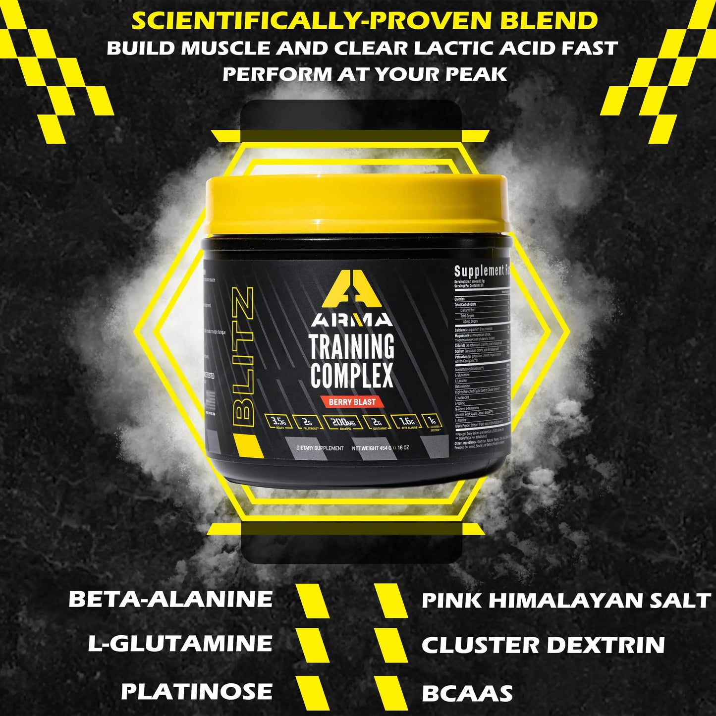 ARMA Blitz Non Stimulant Pre/Intra Powder – Natural Berry Pre-Workout Drink Mix ARMA