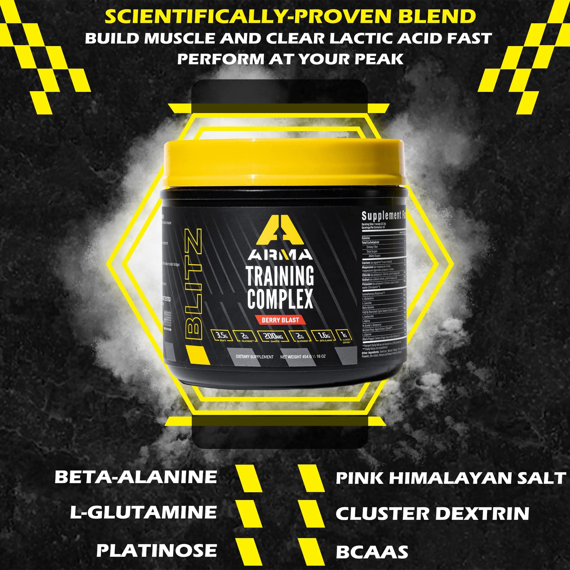 ARMA Blitz Non Stimulant Pre/Intra Powder – Natural Berry Pre-Workout Drink Mix ARMA